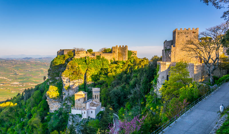 The medieval village of Erice and Trapani